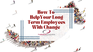 How to help your long term employees with change, people creating a human arrow