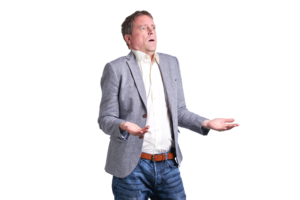 surprised middle aged man in a shirt and sport coat